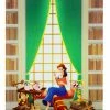 Hot Sale 🔔 Disney Postcard - Belle In Library - By June Kim ✨